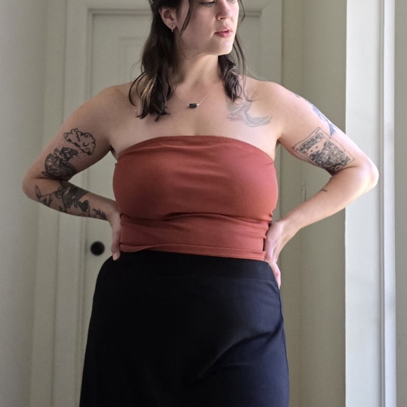 Rust Strapless Top - Picture 4 of 6